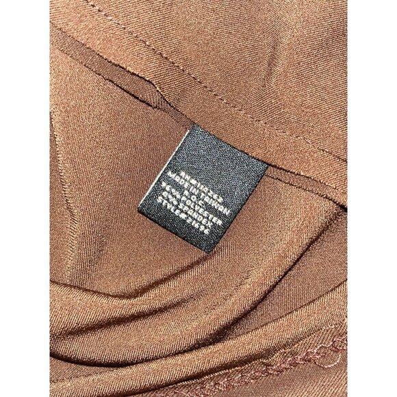 Norma Kamali Brown Sleeveless Midi Swing Dress Medium Polyester Blend Womens - Picture 7 of 8